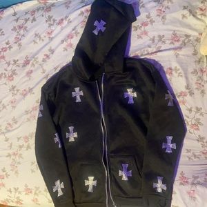 FashionV Bedazzled Y2K cross hoodie